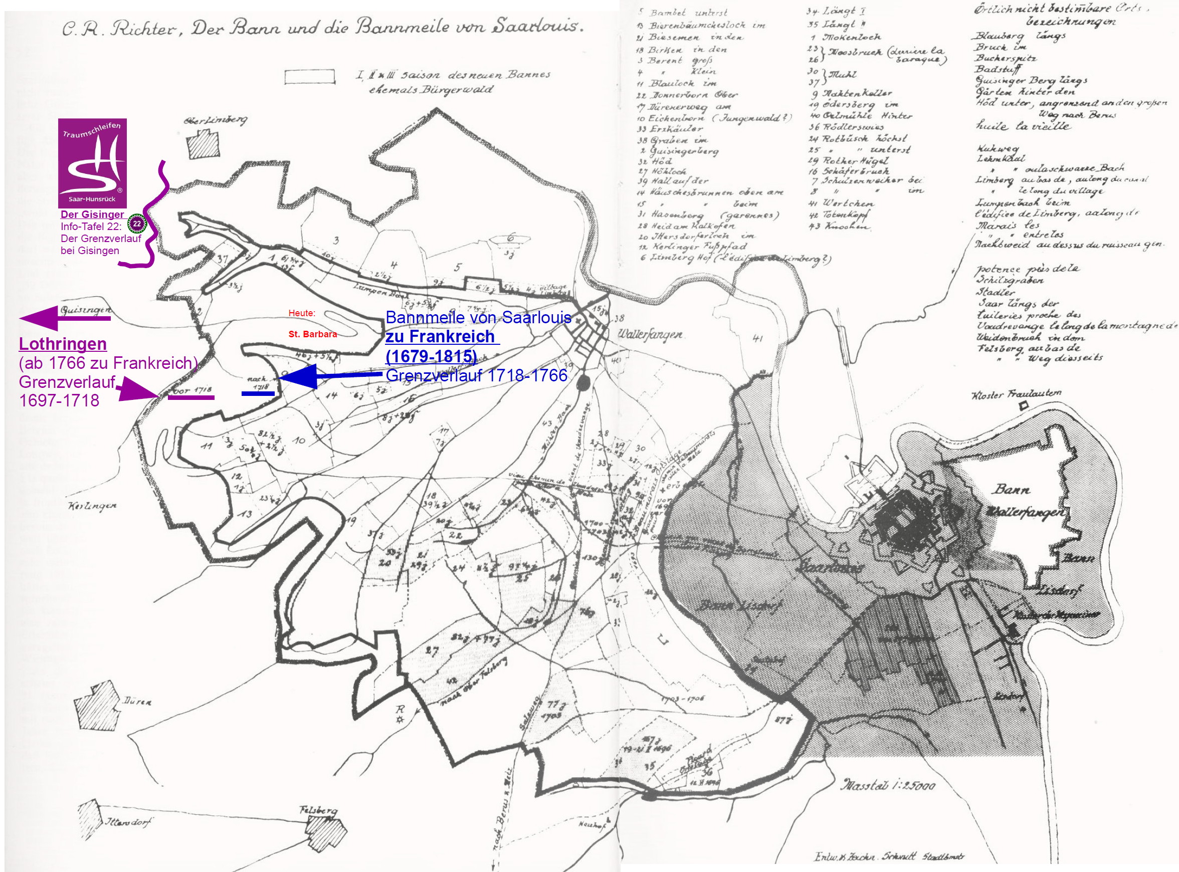 1 Banngrenze Saarlouis vor und nach 1718
